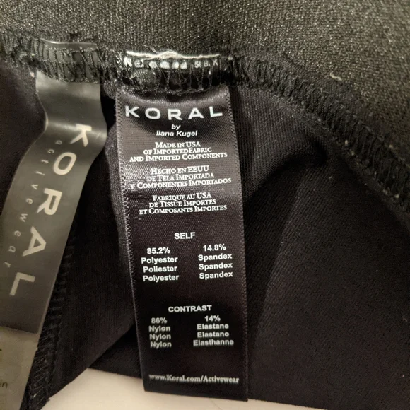 Koral abstract multicolor black cropped leggings size small - Picture 8 of 8